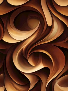 立体卷曲的棕色调抽象图案
