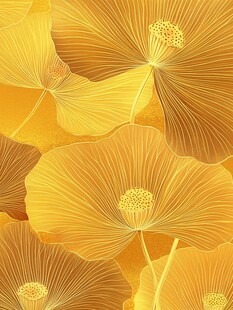 金色花卉图案背景纹理