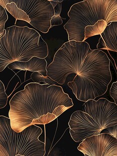 金色银杏叶的华丽图案