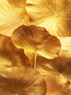 金色荷叶纹理装饰图案