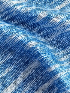 蓝色条纹织物纹理特写