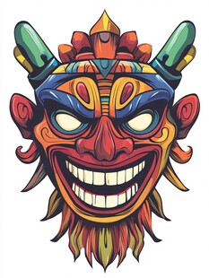 多彩神秘的传统面具图案