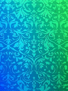 蓝绿渐变花卉纹理背景图
