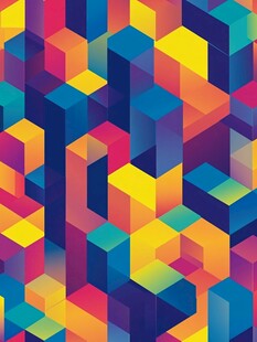 多彩立体几何图案背景