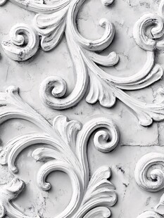 复古白色雕花墙面纹理