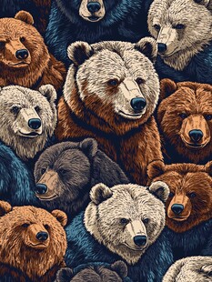 熊头图案 多样熊类的艺术呈现