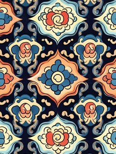 中式传统花卉图案纹样