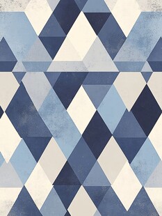 蓝白几何图案时尚壁纸