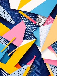 几何拼贴多彩抽象图案