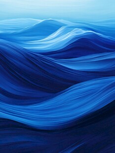 蓝色梦幻海洋波浪艺术画