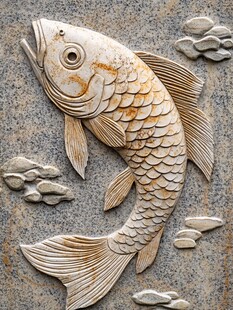 石雕鲤鱼图