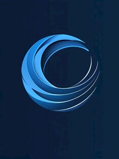 蓝色动感环形抽象图标