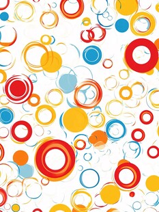 多彩圆圈无缝图案背景