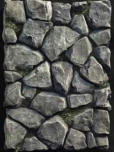 灰色石块堆砌的纹理墙
