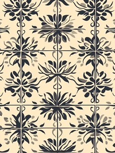 复古花卉几何图案无缝背景