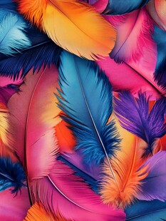缤纷炫彩羽毛图案背景