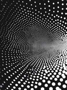 黑白点状漩涡抽象图案