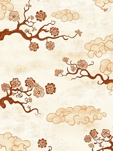 中式梅花祥云古典花纹图案