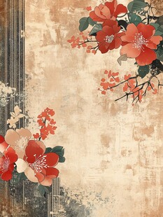 复古风中式花卉装饰画
