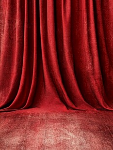 红色绒布幕布背景图