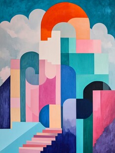 梦幻几何建筑色彩景观