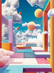 梦幻云端的奇幻建筑空间