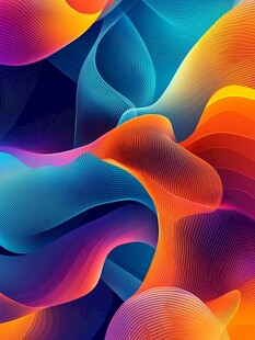 绚丽动感抽象色彩波浪图案