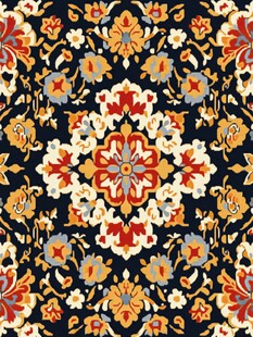 复古花卉几何图案纹饰