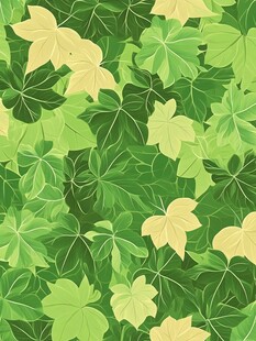 绿叶满幅的清新自然图案