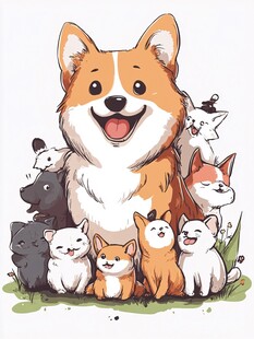 欢乐柯基与小伙伴们