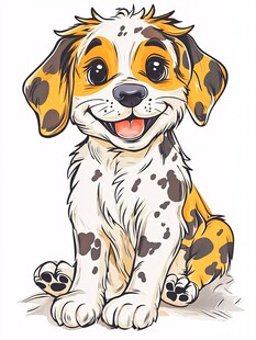 可爱斑点小狗卡通形象