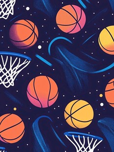 篮球主题活力插画图案