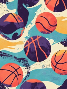 动感篮球图案背景设计
