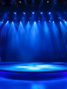 蓝色梦幻舞台灯光效果