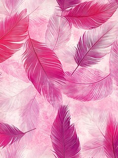 梦幻粉色羽毛图案背景