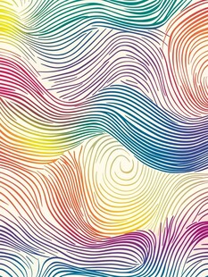 彩色波浪线条抽象图案