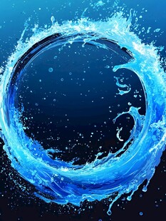 蓝色水花环形动态特效