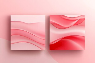 粉色渐变流体艺术装饰画