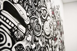 黑白涂鸦墙艺术视觉盛宴