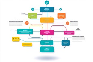 彩色创意流程图设计模板
