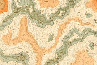 复古风等高线地形图纹理