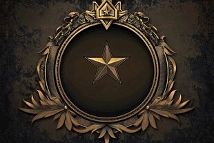 金色勋章徽章图案设计