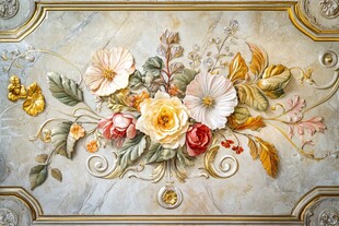 欧式花卉浮雕装饰画