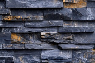 黑色石材拼接墙面纹理
