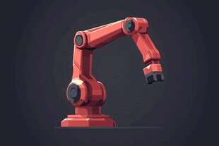 红色机械手臂模型展示