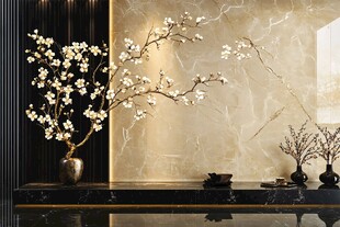 新中式室内雅致花卉摆件