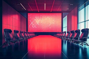 未来感会议室的科技氛围