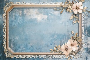 复古花边花卉边框背景图