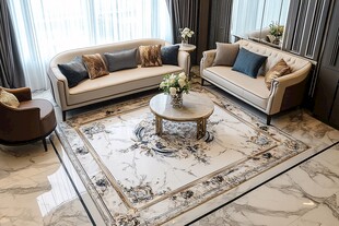 奢华客厅沙发地毯精致搭配