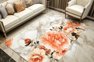 花卉图案客厅地毯装饰